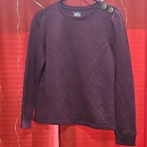 NWOT Croft & Barrow Quilted Burgundy Top